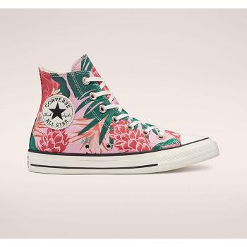 Converse Chuck Taylor All Star Wild Florals Hi Ruzove - Damske Vysoké Tenisky